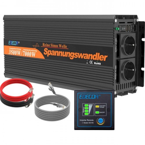 Купить Инвертор преобразователь напряжения Edecoa Pure Sine Wave 12-230v 3500/7000w чистый синус (пульт дистанционного управления) Купить Инвертор преобразователь напряжения Edecoa Pure Sine Wave 12-230v 3500/7000w чистый синус (пульт дистанционного управления)