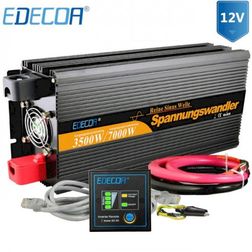 Купить Инвертор преобразователь напряжения Edecoa Pure Sine Wave 12-230v 3500/7000w чистый синус (пульт дистанционного управления) Купить Инвертор преобразователь напряжения Edecoa Pure Sine Wave 12-230v 3500/7000w чистый синус (пульт дистанционного управления)