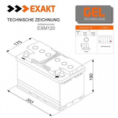 Купить Аккумулятор гелевий EXACT 120Аh/12V GEL Купить Аккумулятор гелевий EXACT 120Аh/12V GEL