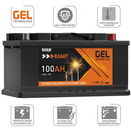 Купить Аккумулятор гелевий EXACT C100 Solar Batterie 100Аh/12V GEL Купить Аккумулятор гелевий EXACT C100 Solar Batterie 100Аh/12V GEL