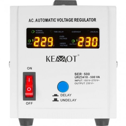 Купить Стабилизатор напряжения Kemot SER-500 500VA 150Vac-270Vac Купить Стабилизатор напряжения Kemot SER-500 500VA 150Vac-270Vac