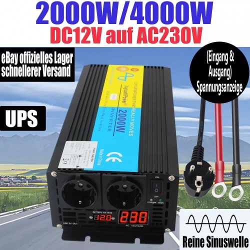 Купить Инвертор преобразователь напряжения Lvyuan 2000W 12-230v 2000/4000w чистый синус Купить Инвертор преобразователь напряжения Lvyuan 2000W 12-230v 2000/4000w чистый синус